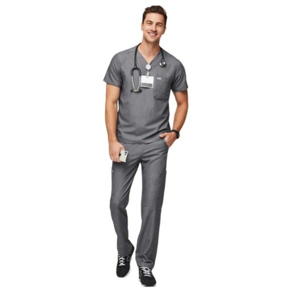 FIGS Leon Three-Pocket Graphite Gray Scrub Top M EUC - Picture 10 of 10